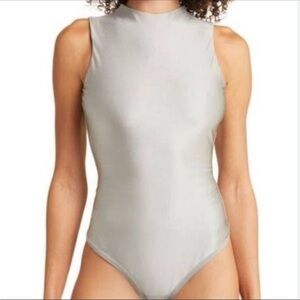 House Of Harlow 1960 Silver Bodysuit Top L
